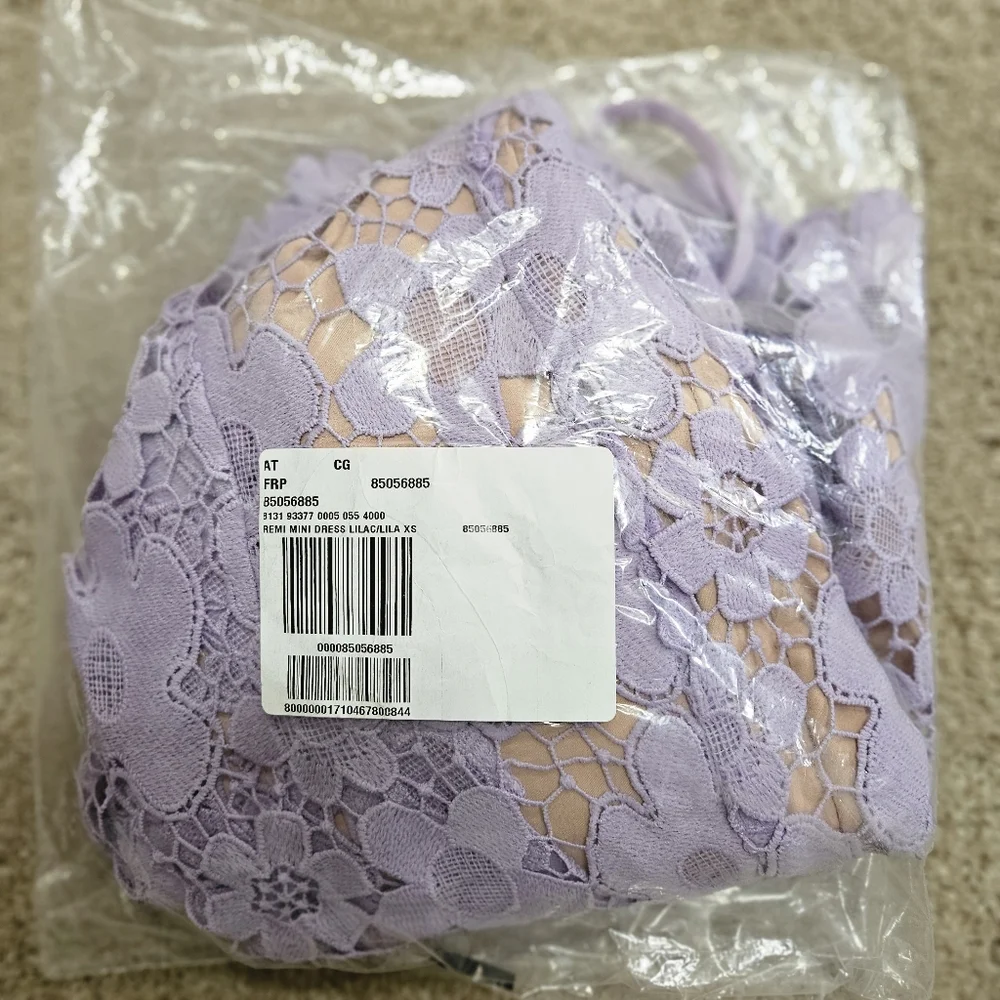 NWT Free People x RUMER Remi Mini Dress Floral Lace Crochet Lilac XS - Picture 10 of 15